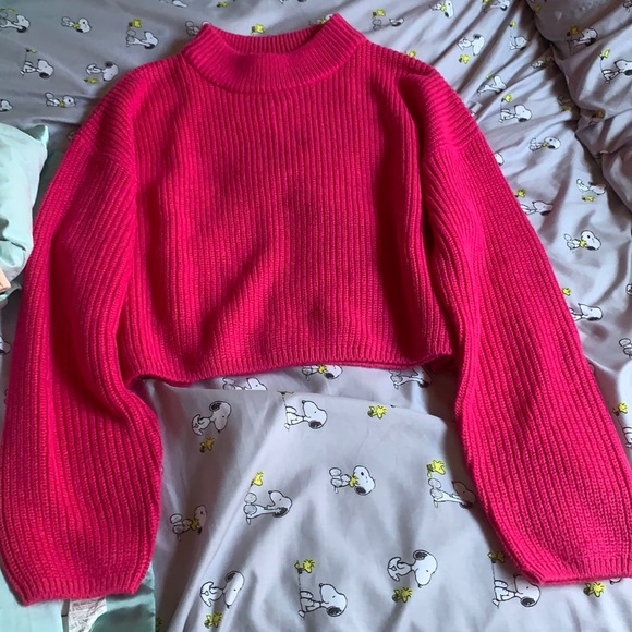 H&M Sweaters - H&M Hot Pink Cropped Sweater